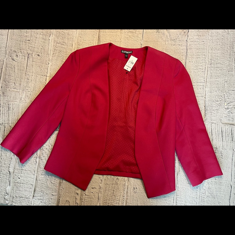 Express red open blazer size 8 NWT